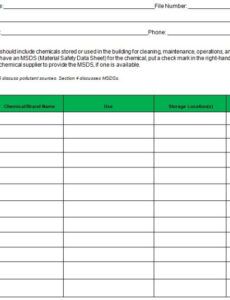 free chemical inventory template hazardous chemical inventory list template pdf