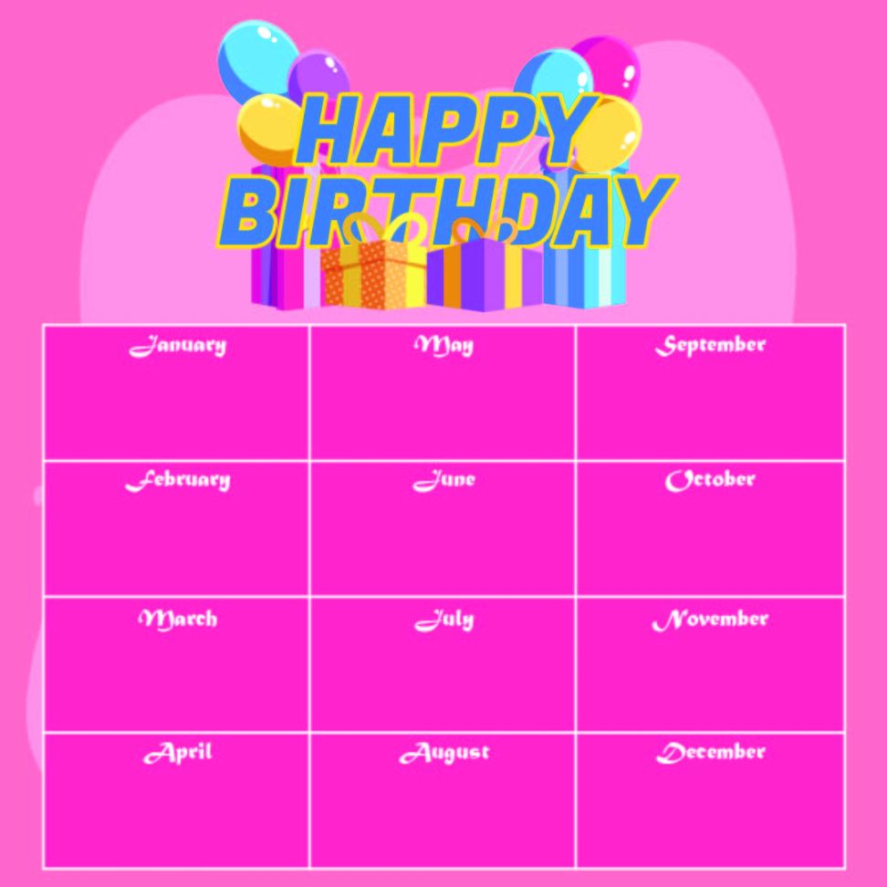 printable free editable birthday list template word  printable word searches monthly employee birthday list template pdf