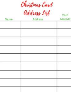printable life as the coats christmas binderfree printables christmas card address list template example