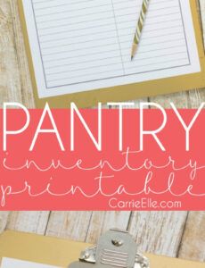 printable pantry inventory list  carrie elle pantry inventory list template