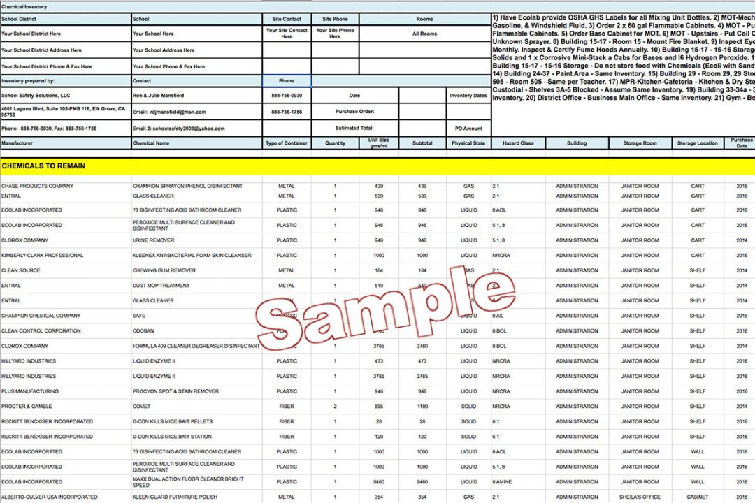 printable step 1  school safety solutions hazardous chemical inventory list template example