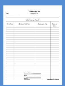sample 45 printable inventory list templates home office moving church inventory list template doc
