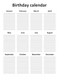sample 8 best images of printable monthly birthday list templates free free monthly employee birthday list template pdf