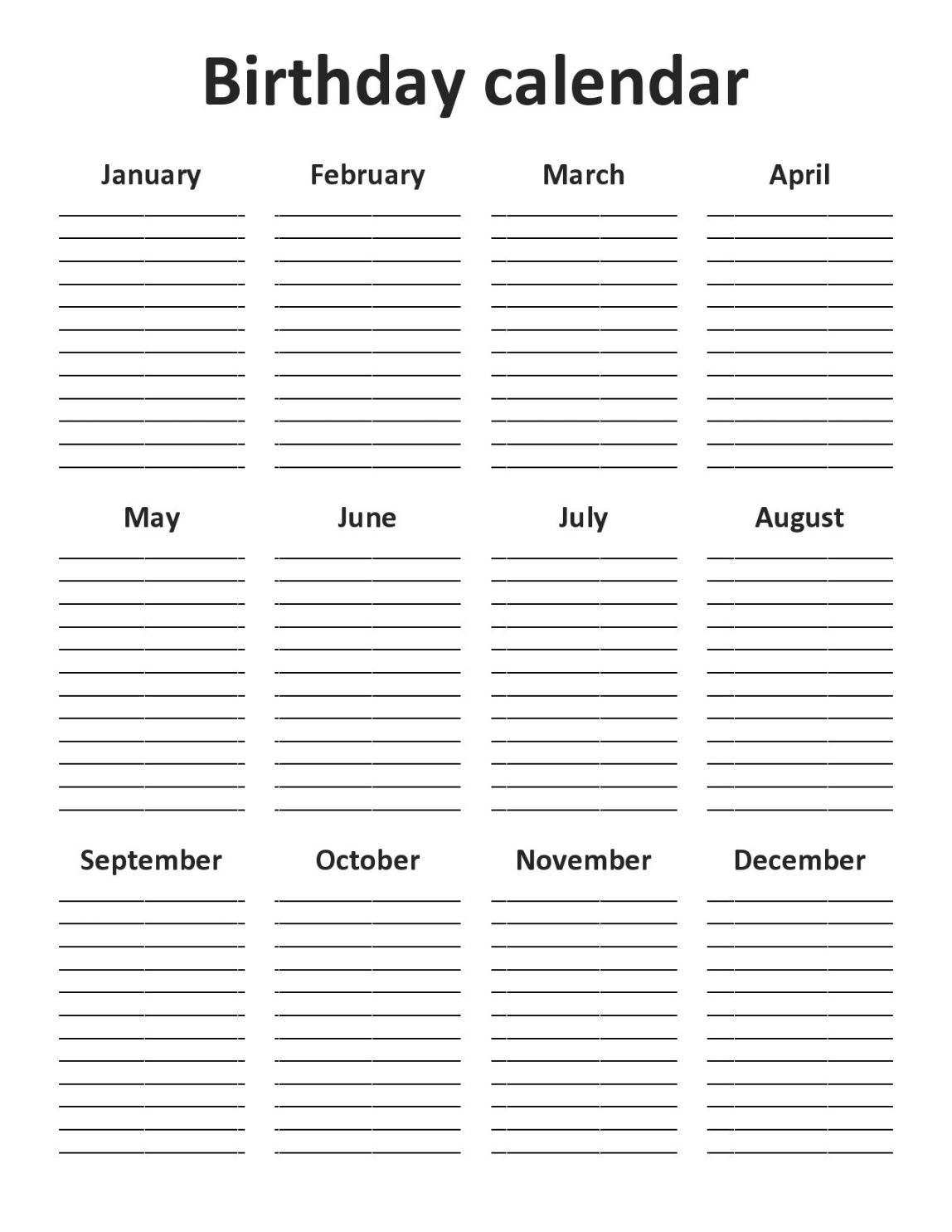 sample 8 best images of printable monthly birthday list templates free free monthly employee birthday list template pdf