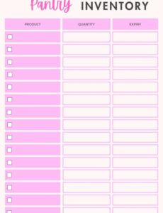 sample food pantry inventory template pantry inventory list template excel