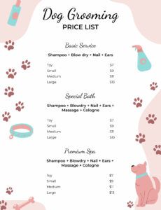 dog-grooming-price-list-template