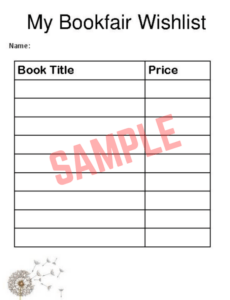 Book Fair Teacher Wish List Template