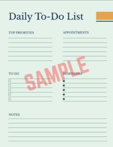 Business Daily To Do List Template