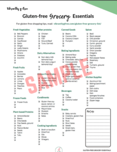 Gluten Free Grocery List Template Gluten Free Grocery List Template